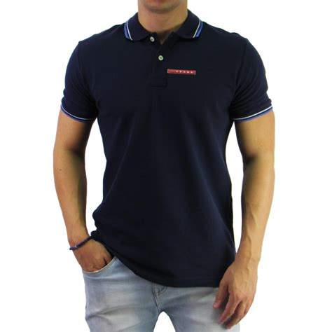 prada azul marinho|Prada vestuário azul marinho/azul marinho homens camisa polo .